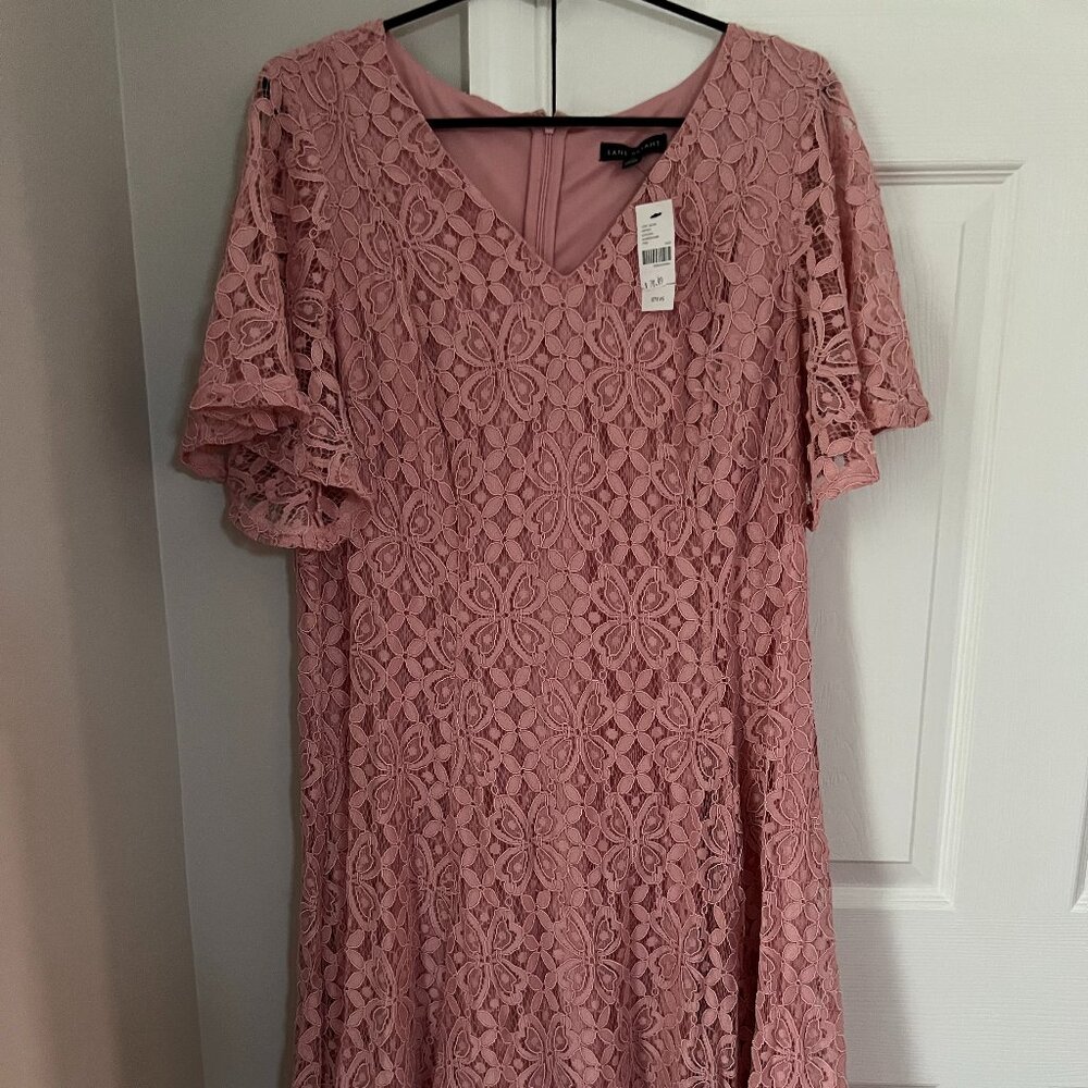 Elegant Lane Bryant dress, knee length, flutter sleeve, Size 14